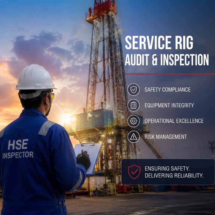Offshore drilling rig prepared for a PetroField rig audit